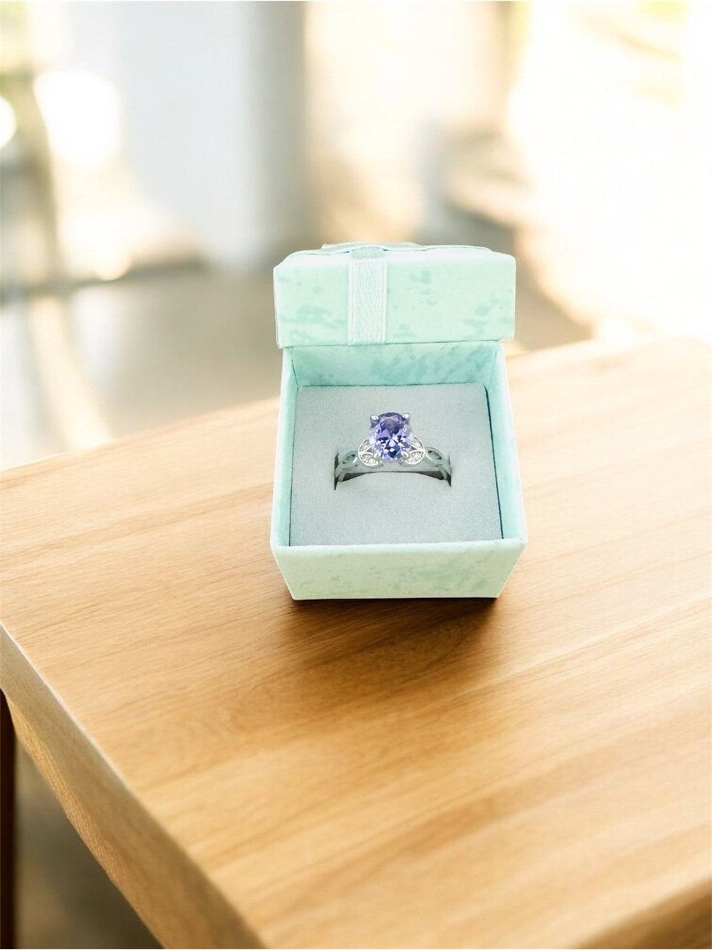 Macy’s Silver Plated Stone Ring - Picture 2 of 2